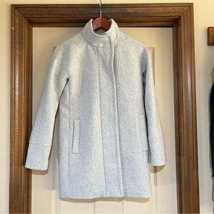J, Crew City Coat, Light Grey Wool Blend Women's Size 2